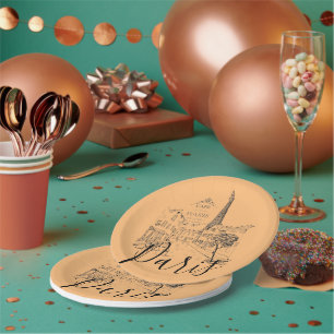 Cafe Paris Paper Plates