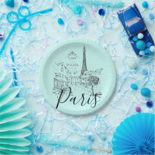 Cafe Paris Paper Plates