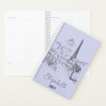 Cafe Paris personalized, custom year Planner<br><div class="desc">cafe Paris,  colored background,  
edit name and year</div>