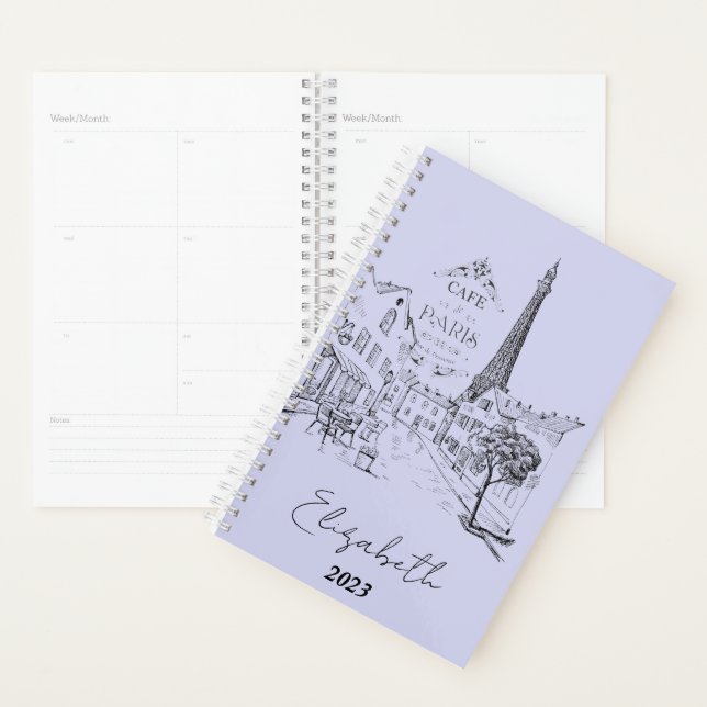 Cafe Paris personalized, custom year Planner (Display)