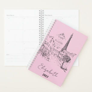 Cafe Paris personalized, custom year Planner