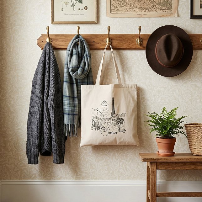 Cafe Paris Personalized Tote Bag (Creator Uploaded)