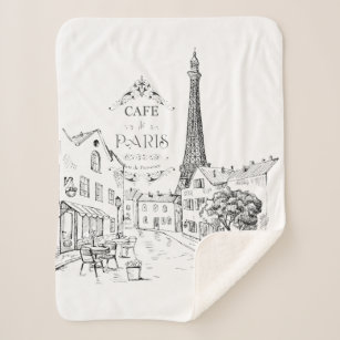 cafe Paris Sherpa Blanket