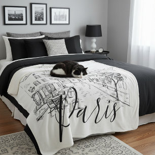 Cafe Paris Sherpa Blanket