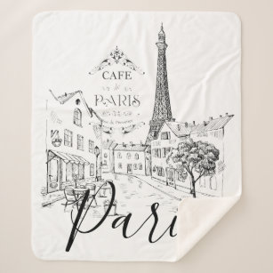 Cafe Paris   Sherpa Blanket