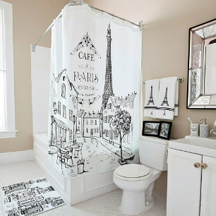 Cafe Paris Shower Curtain