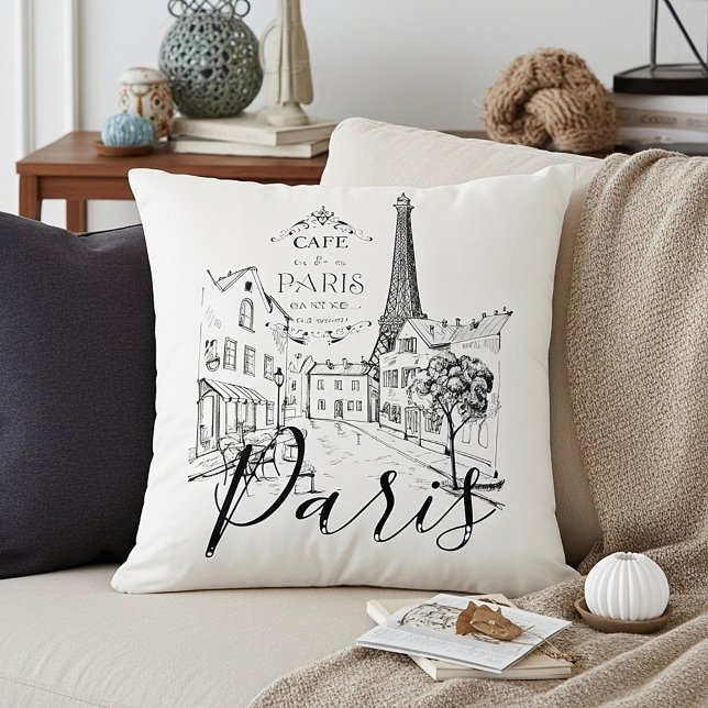 Cafe Paris   Throw Pillow (Creator Uploaded)