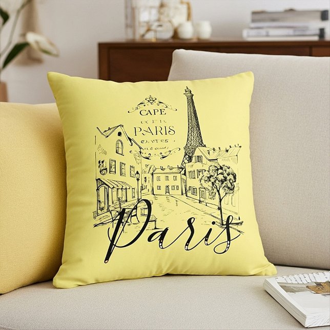 Cafe Paris   Throw Pillow (Creator Uploaded)