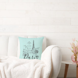 Cafe Paris Throw Pillow