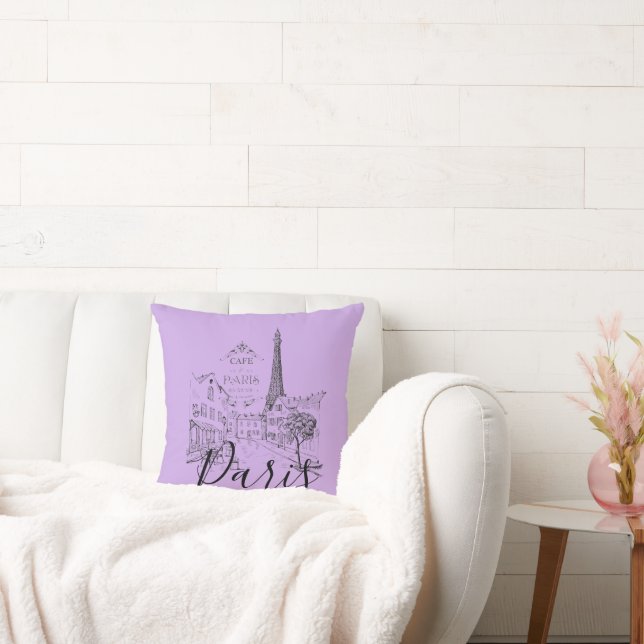 Cafe Paris   Throw Pillow (Couch)