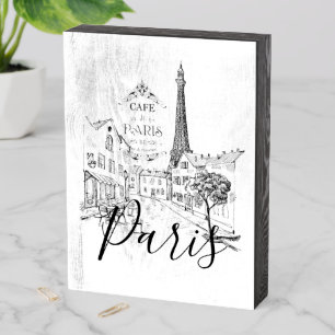 Cafe Paris Wooden Box Sign