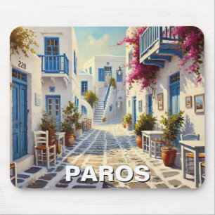 Cafe Paros Greece Islands Travel Mouse Pad