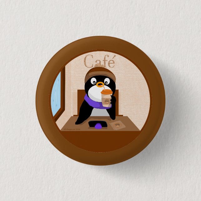 Cafe Penguin Button (Front)
