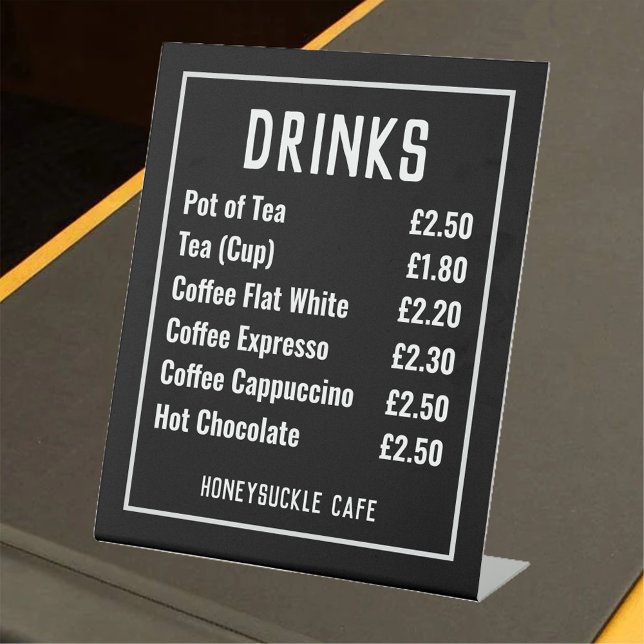 Cafe Price List Pedestal Sign (Creator Uploaded)