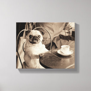 Cafe Pug Canvas Print