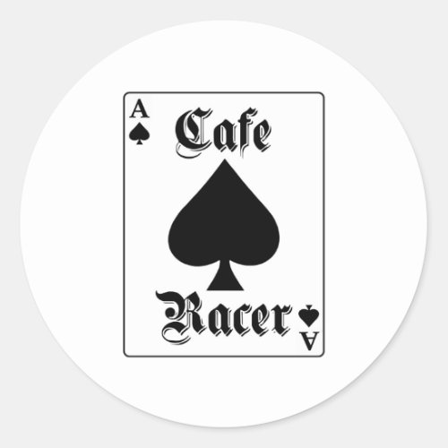 Cafe Racer Ace of Spades Classic Round Sticker