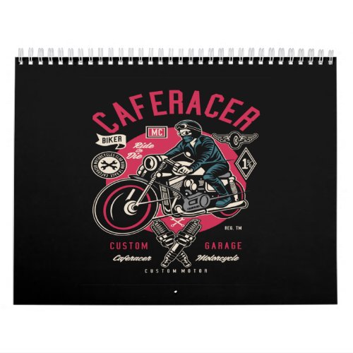 caf racer custom garage calendar