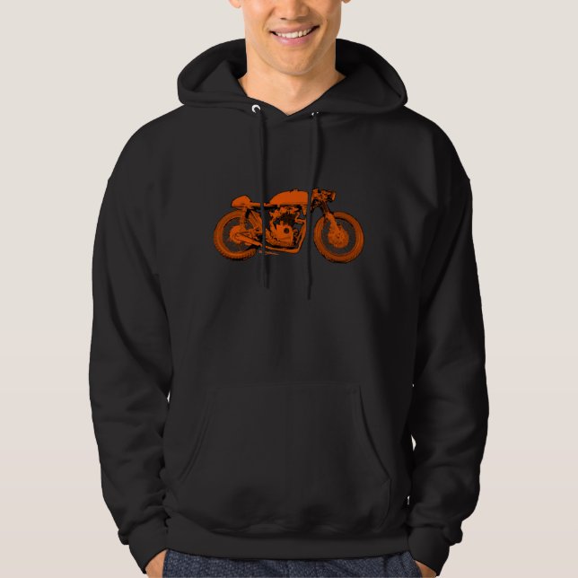 Cafe Racer Hoodie -  Red / Orange (Front)