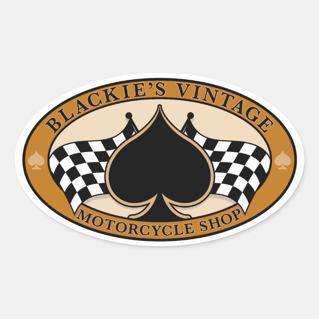 Cafe Racer / Motorcycle Oval Sticker (Front)