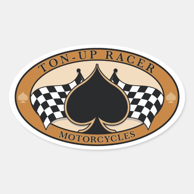 Cafe Racer / Motorcycle Oval Sticker (Front)