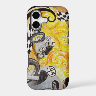Cafe Racer - Painting of Vintage Motorcycle Racing iPhone 17 Case