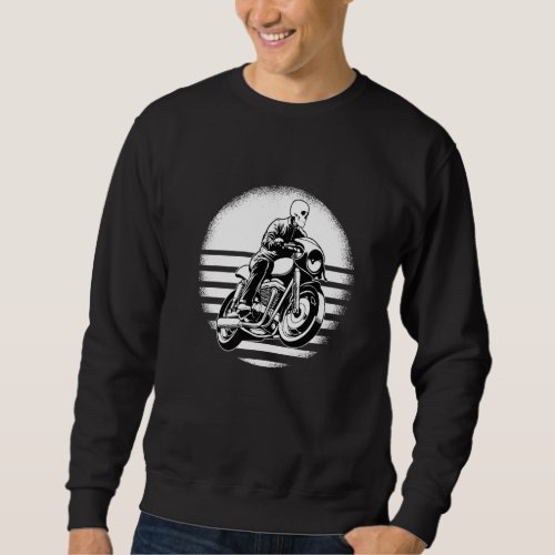 Cafe Racer Rider Skeleton Cafe racer bench motorcy Sweatshirt