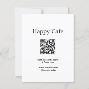 Cafe restaurant scan to see menu order QR hotel fo
