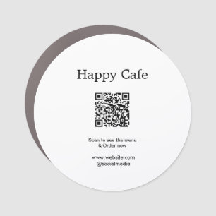 Cafe restaurant scan to see menu order QR hotel fo Car Magnet
