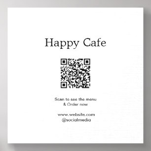 Cafe restaurant scan to see menu order QR hotel fo Foam Core Photo Tile