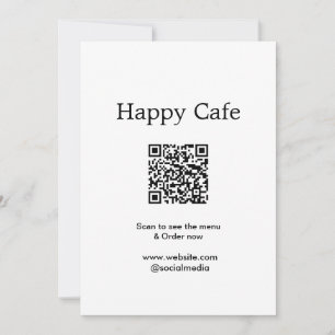 Cafe restaurant scan to see menu order QR hotel fo Invitation
