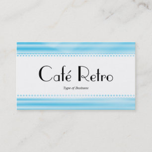 Café Retro (Scalloped) - Corrugated Blue Business Card