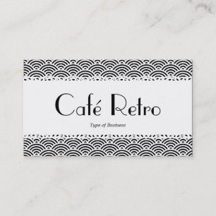 Café Retro (Scalloped) - Fish Scale Pattern Business Card
