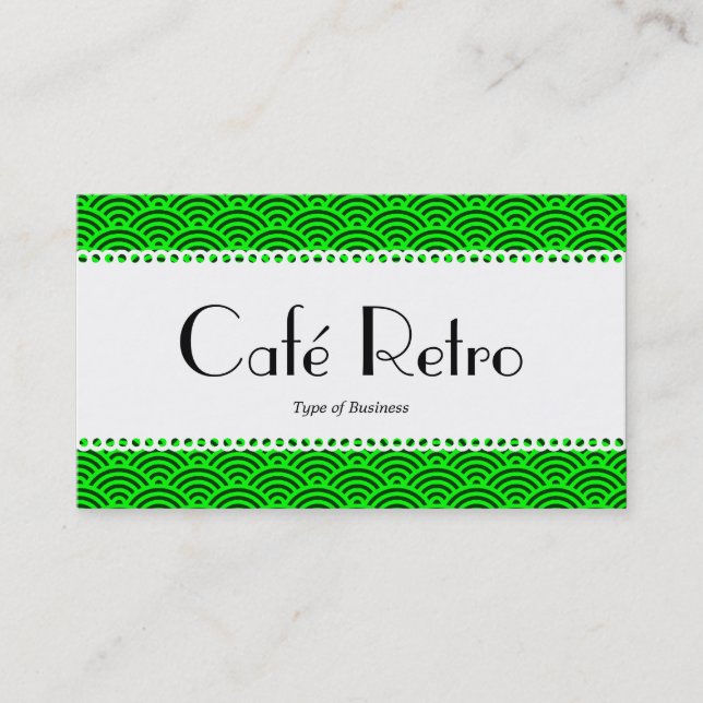 Café Retro (Scalloped) - Fish Scale Pattern Business Card (Front)