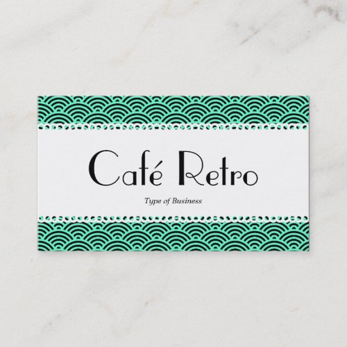 Caf Retro Scalloped _ Fish Scale Pattern Business Card