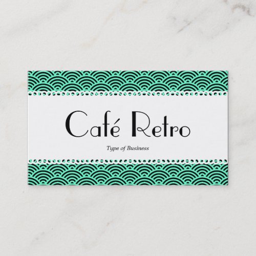Café Retro (Scalloped) - Fish Scale Pattern Business Card
