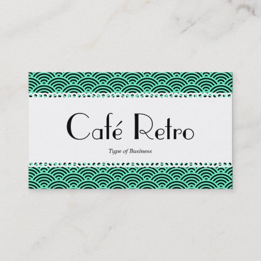 Customizable Café Retro (Scalloped) - Fish Scale Pattern Business Card