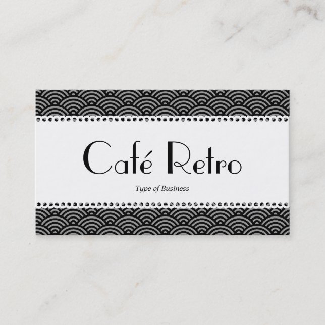 Café Retro (Scalloped) - Fish Scale Pattern Business Card (Front)
