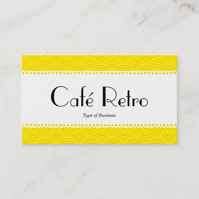 Café Retro (Scalloped) - Fish Scale Pattern Business Card (Front)