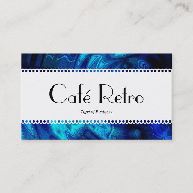 Café Retro (Scalloped) - Roman Bath Business Card (Front)