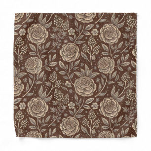 Cafe Rose Wild Floral Pattern Bandana
