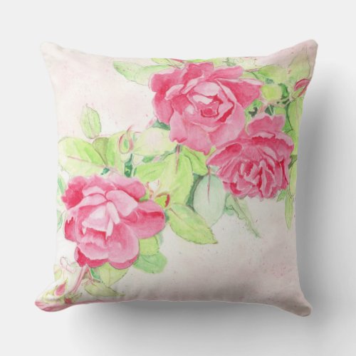 Cafe Roses design on Throw Pillow