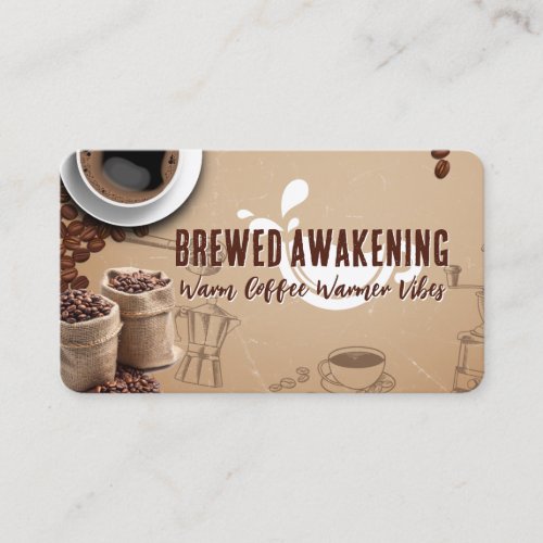 Cafe Shop | Brewed Coffee and Beans Business Card