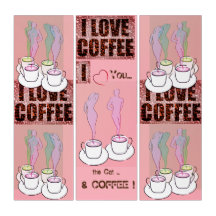 Cafe Sign Coffee Lover w/ Pink Triptych