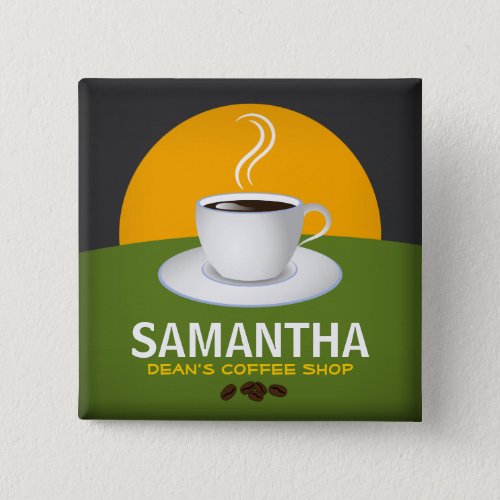 Cafe Staff ID Name Tags Coffee Shop Coffee Cup Button