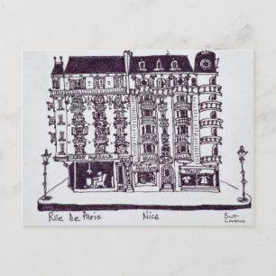 Cafe & Stores on Rue de Paris Old Nice, France Postcard