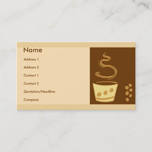 Customizable Cafe Style Business Card Template