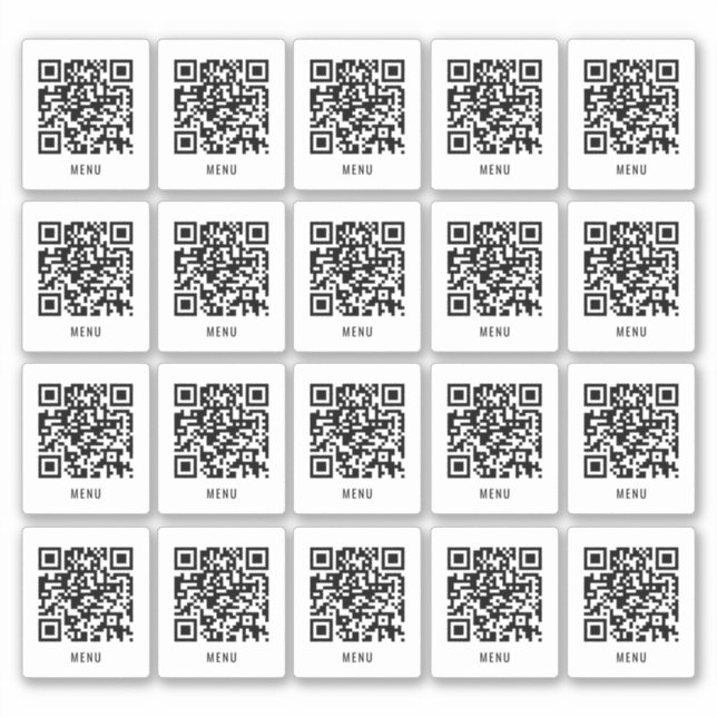 Cafe Table QR Code Sticker | Digital Menu Scan (Front)