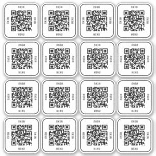 Cafe Table QR Code Sticker   Digital Menu Scan