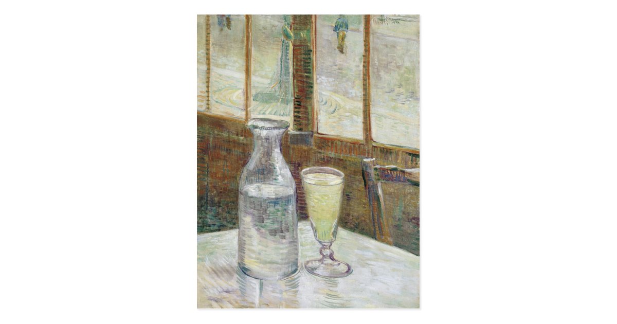 Cafe Table With Absinthe By Vincent Van Gogh Postcard Zazzle Com