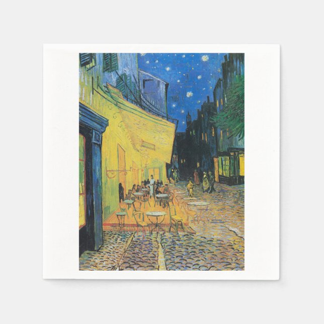 Cafe Terrace at Night 1888 by Vincent van Gogh Napkins (Front)